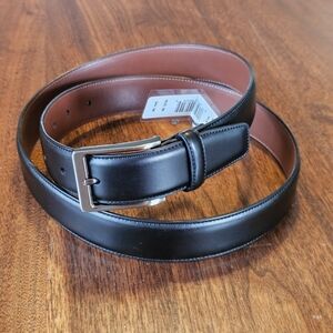 Perry Ellis Portfolio Black Genuine Leather belt with brown inside Size 36